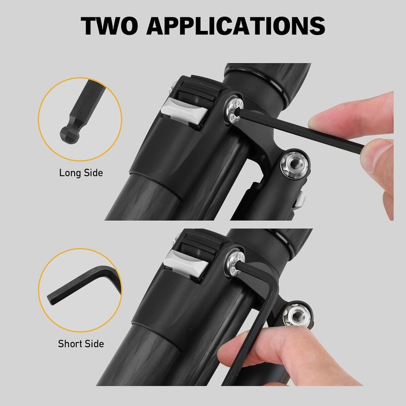 ELEAD مجموعة مفاتيح ألين سداسية 15 قطعة بمقبض تمديد، 1.27-10 مم، تصميم ذراع طويل بنهاية كروية، فولاذ S2 المعالج حرارياً - Image 4